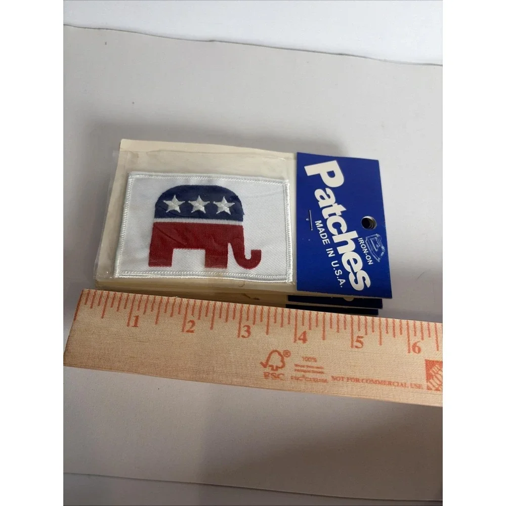 Republican Iron-On Patch Red White Blue GOP Elephant Lot of 7